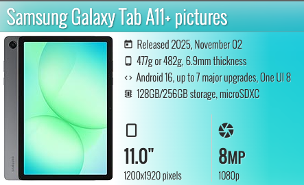Samsung Galaxy Tab A11+ 11" Wifi only
