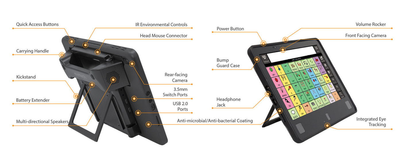 EyeTech EyeOn Air 12" 128gb Android speech generating device with eye control access