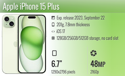 Apple iPhone 15 Plus 6.7"