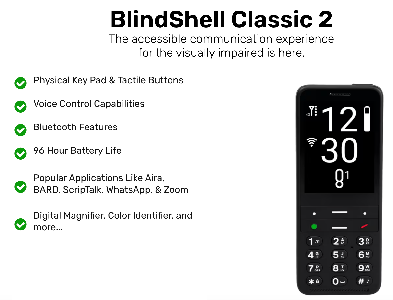 BlindShell Classic 2 phone – Texas Adaptive Communication Devices