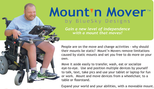 Mount'n Mover SGD mount (wheelchair, floor, and table options)