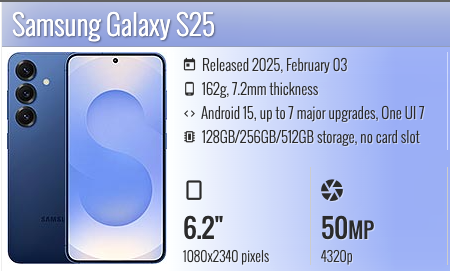 Samsung Galaxy S25 6.2"