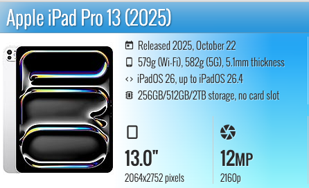 Apple iPad Pro 13" M5 (2025) Standard display Wifi + Cellular