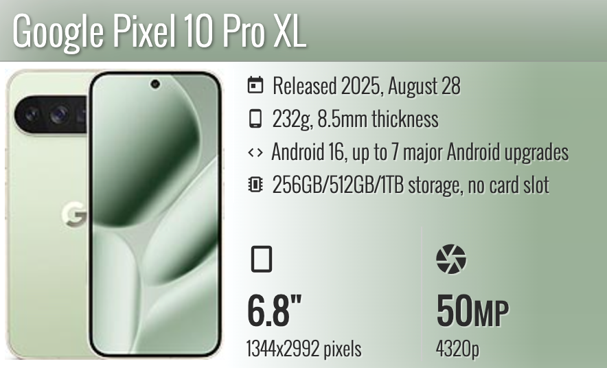 Google Pixel 10 XL Pro 6.8"