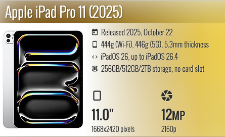 Apple iPad Pro 11" M5 (2025) Standard display Wifi only